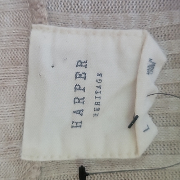 Harper Oatmeal Sweater Dress with Brown Buttons at the Wrist Size Large - Picture 3 of 5